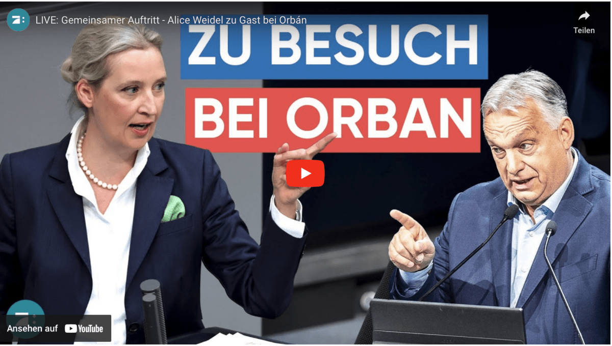 LIVE: Gemeinsamer Auftritt – Alice Weidel zu Gast bei Orbán