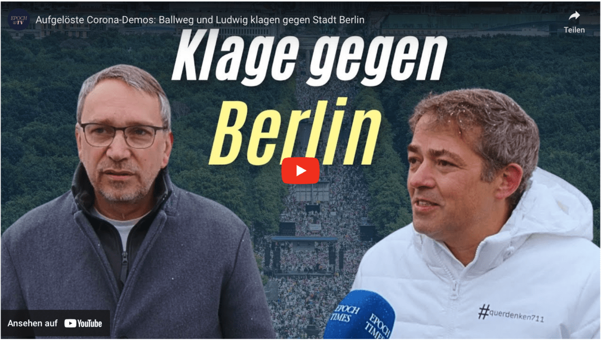 Aufgelöste Corona-Demos: Ballweg und Ludwig klagen gegen Stadt Berlin