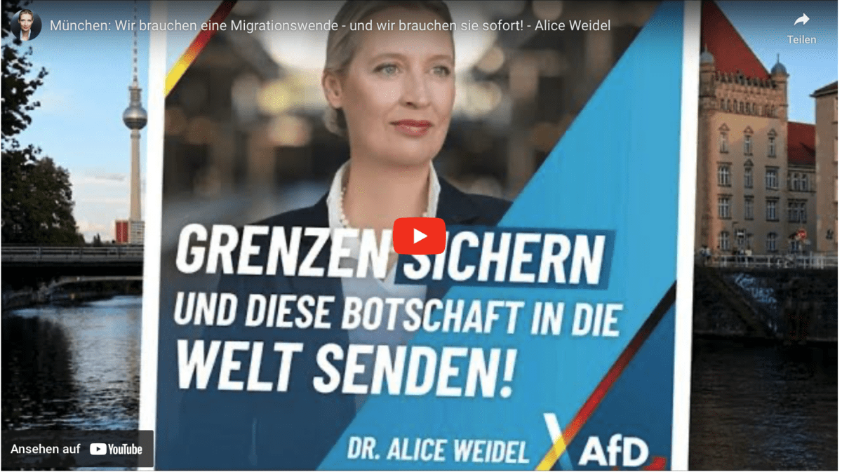 München: Wir brauchen eine Migrationswende – und wir brauchen sie sofort! – Alice Weidel