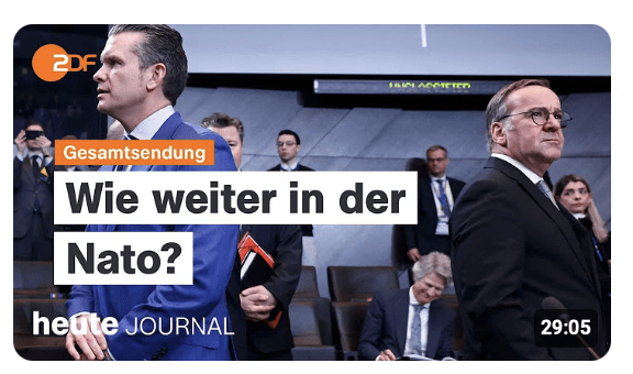 heute journal vom 13.02.2025 Nato-Treffen in Brüssel, Auto rast in Demo, ZDF-Wahlforum