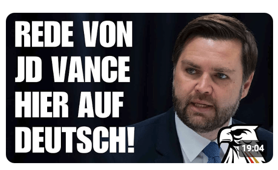 Rede des US-Vize JD Vance auf der Münchner Sicherheitskonferenz hier komplett auf Deutsch!