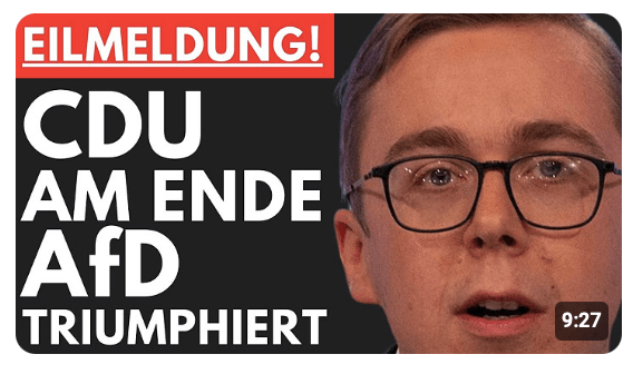 EILMELDUNG! AfD ZERLEGT CDU PROPAGANDA – AMTHOR VERLIERT FASSUNG!