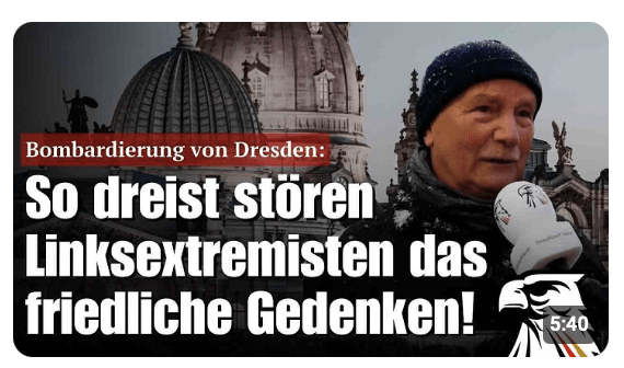 Bombardierung von Dresden: So dreist stören Linksextremisten das friedliche Gedenken!