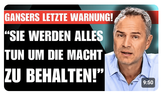 GANSERS LETZTE WARNUNG  ENDZEIT hat BEGONNEN! Macht EUCH für DIE GROßE TÄUSCHUNG BEREIT (unfassbar)