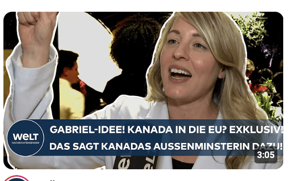 MÜNCHEN: Kanada in die EU? So reagiert die kanadische Außenministerin auf Idee von Sigmar Gabriel!