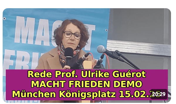 Rede von Prof. Ulrike Guérot – MACHT FRIEDEN Demo München Königsplatz 15.02.2025