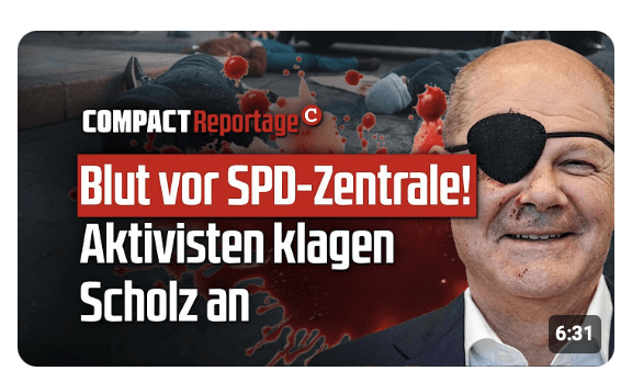 Blut vor SPD-Zentrale! Aktivisten klagen Scholz an