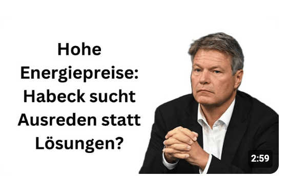 Hohe Energiepreise: Habeck sucht Ausreden statt Lösungen?