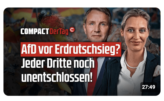 AfD vor Erdrutschsieg! Jeder Dritte noch unentschlossen! 