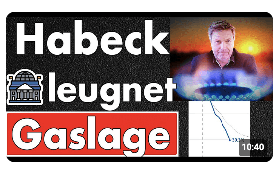 Gasspeicher-Krise! Habeck leugnet Problem & interveniert gleichzeitig! politische Phrasendrescherei!