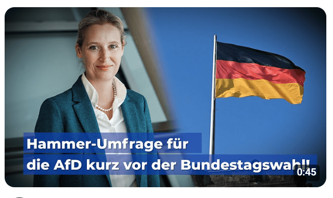 Hammer-Umfrage für die AfD kurz vor der Bundestagswahl!