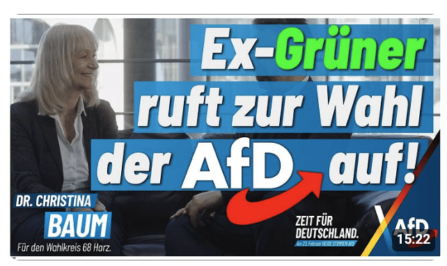Ex-Grüner ruft zur Wahl der AfD auf – Dr. Christina Baum MdB im Gespräch mit David Claudio Siber.