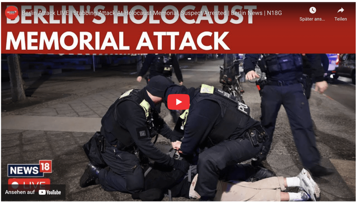 Berlin-Angriff LIVE | Messerangriff am Holocaust-Mahnmal, Verdächtiger festgenommen | Berlin News | N18G
