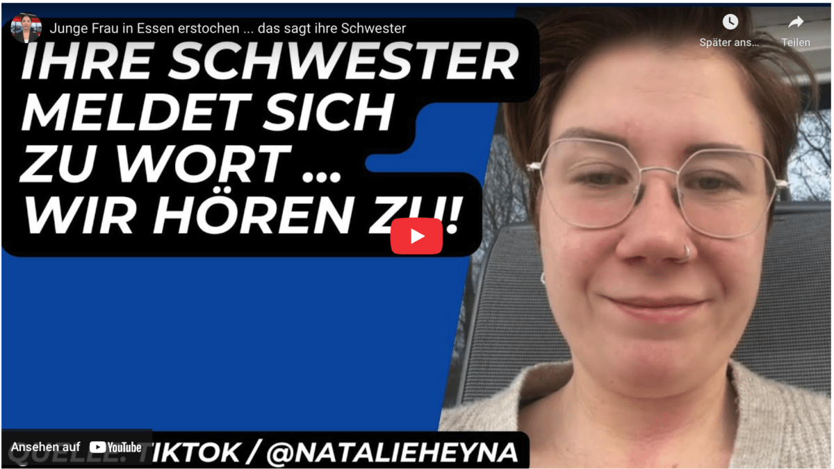 Junge Frau in Essen erstochen … das sagt ihre Schwester