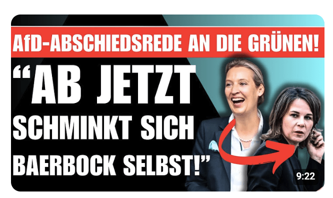AfD BEERDIGT GRÜNE  ABSCHIEDSREDE AN BAERBOCK LÄSST BÜRGER JUBELN  DAS geht gerade überall VIRAL!