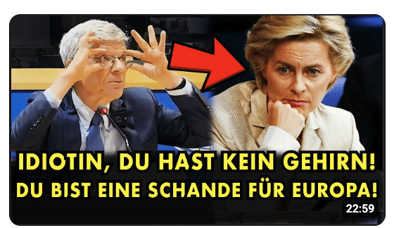 AMERIKANER KONNTE SICH NICHT ZURÜCKHALTEN UND HAT VON DER LEYEN IM EU PARLAMENT IN STÜCKE GERISSEN!