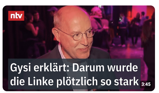Gysi erklärt: Darum wurde die Linke plötzlich so stark – Binnen Wochen fast verdreifacht