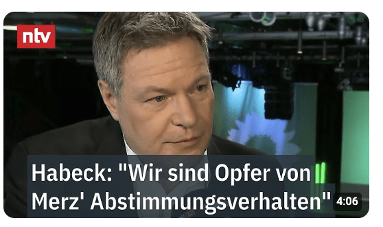 Habeck: „Wir sind Opfer von Merz‘ Abstimmungsverhalten“ – „Zweifel“ an neuem Kanzler