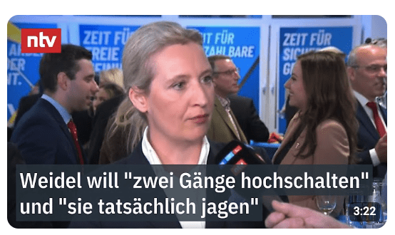 Weidel will „zwei Gänge hochschalten“ und „sie tatsächlich jagen“ – AfD streckt Union die Hand aus