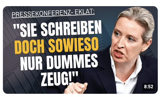 ALICE WEIDEL DEMONTIERT LIVE VOR KAMERAS EINE GANZE REPORTER-RUNDE!