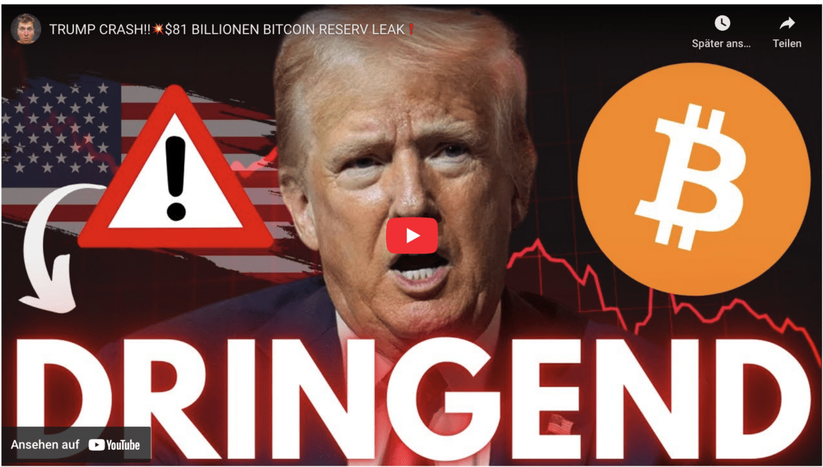 TRUMP CRASH!! 81 MILLIARDEN DOLLAR BITCOIN-RESERVEN-LECK