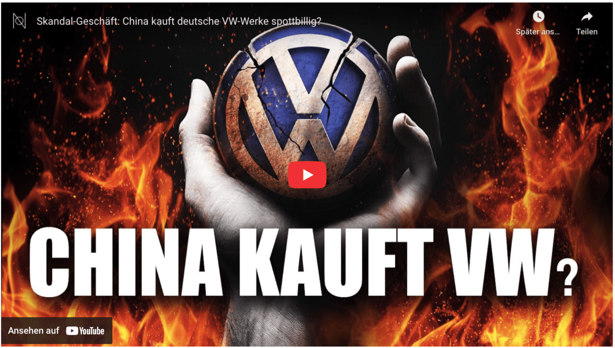 Skandal-Geschäft: China kauft deutsche VW-Werke spottbillig?