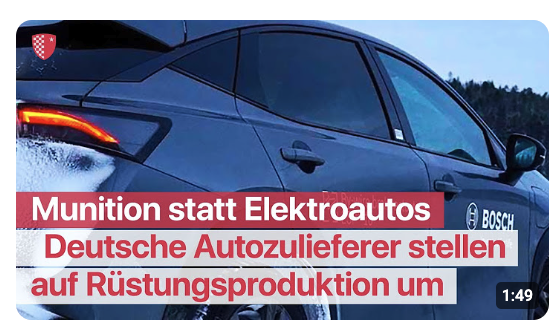 Deutsche Autozulieferer stellen auf Rüstungsproduktion um: Munition statt Elektroautos