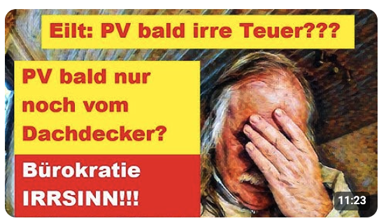 Eilt: Wird PV bald irre Teuer? Dachdecker Lobby setzt üble Bürokratie um