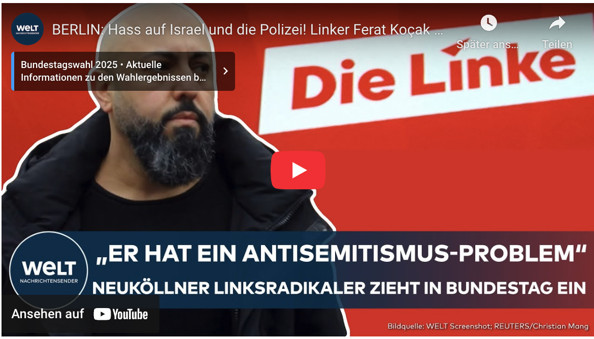 BERLIN: Hass auf Israel und die Polizei! Linker Ferat Koçak zieht für Neukölln in den Bundestag ein