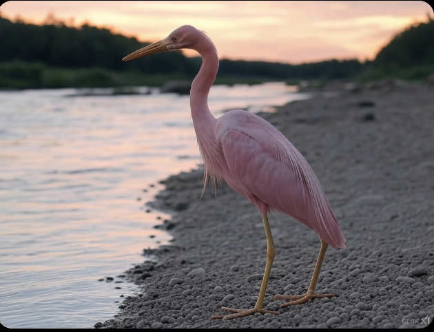 Umweltverschmutzung-Sensation in Bad Soden-Salmünster: Pinker Silberreiher  verfärbte   sich beim  Baden in Deponiepfützen!