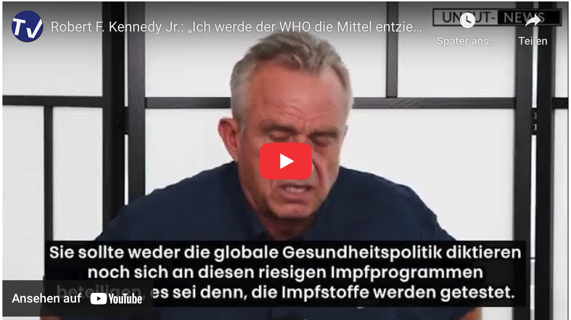 Robert F. Kennedy Jr.: „Ich werde der WHO die Mittel entziehen“