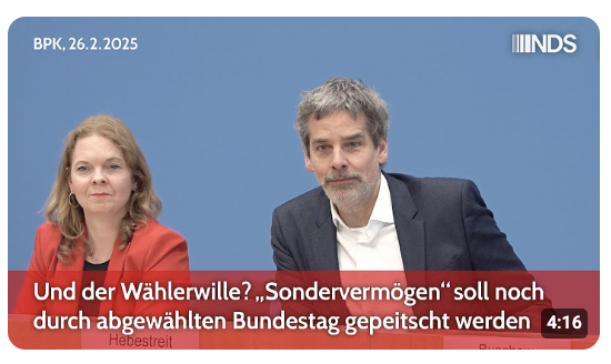 Und der Wählerwille? “Sondervermögen” soll noch durch abgewählten Bundestag gepeitscht werden
