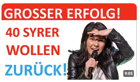 Von 1 Million Syrern wollen 40 zurück! Danke Baerbock!