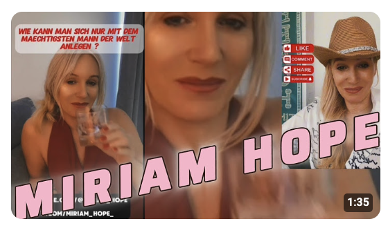 MIRIAM HOPE – Wie kann man sich mit MÄCHTIGSTEM MANN DER WELT ANLEGEN? FBI AGENT  4 Jahre Gefängnis