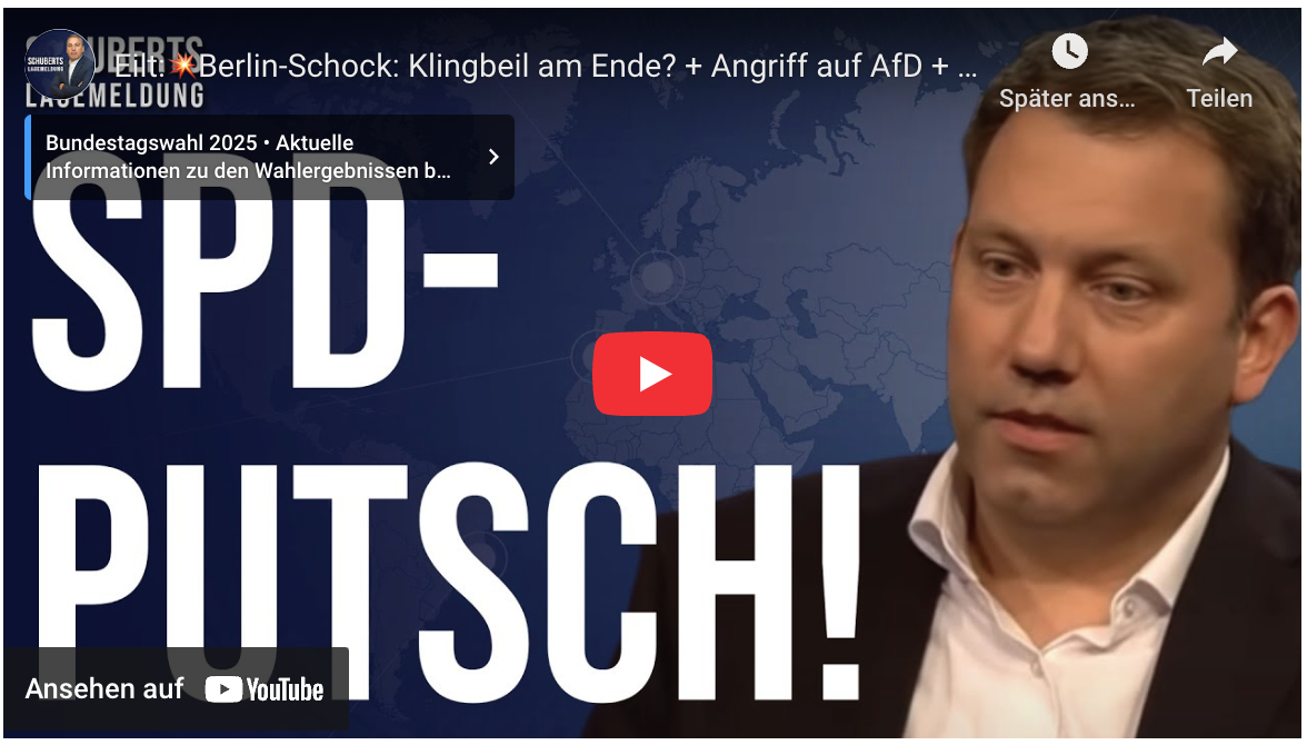 Eilt: Berlin-Schock: Klingbeil am Ende? + Angriff auf AfD + Merz befiehlt Parole Wattebausch