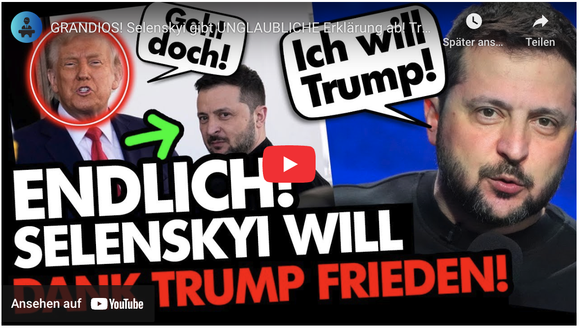 GRANDIOS! Selenskyi gibt UNGLAUBLICHE Erklärung ab! Trump bringt Frieden in die Ukraine!