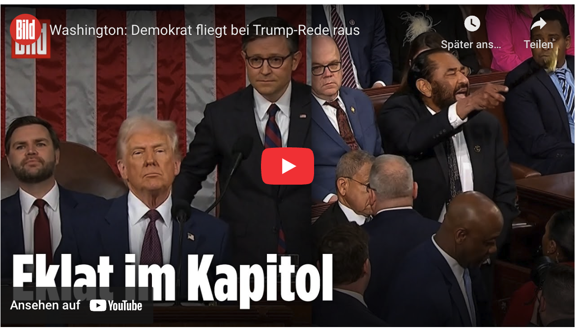Washington: Demokrat fliegt bei Trump-Rede raus