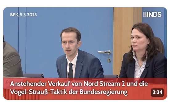 Anstehender Verkauf von Nord Stream 2 und die Vogel-Strauß-Taktik der Bundesregierung 