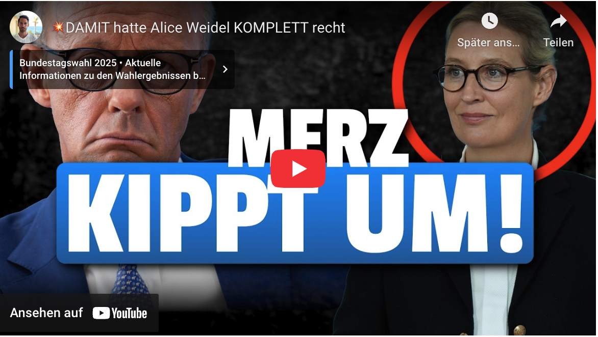 DAMIT hatte Alice Weidel KOMPLETT recht! Schulden kommen, Grenze bleibt offen!