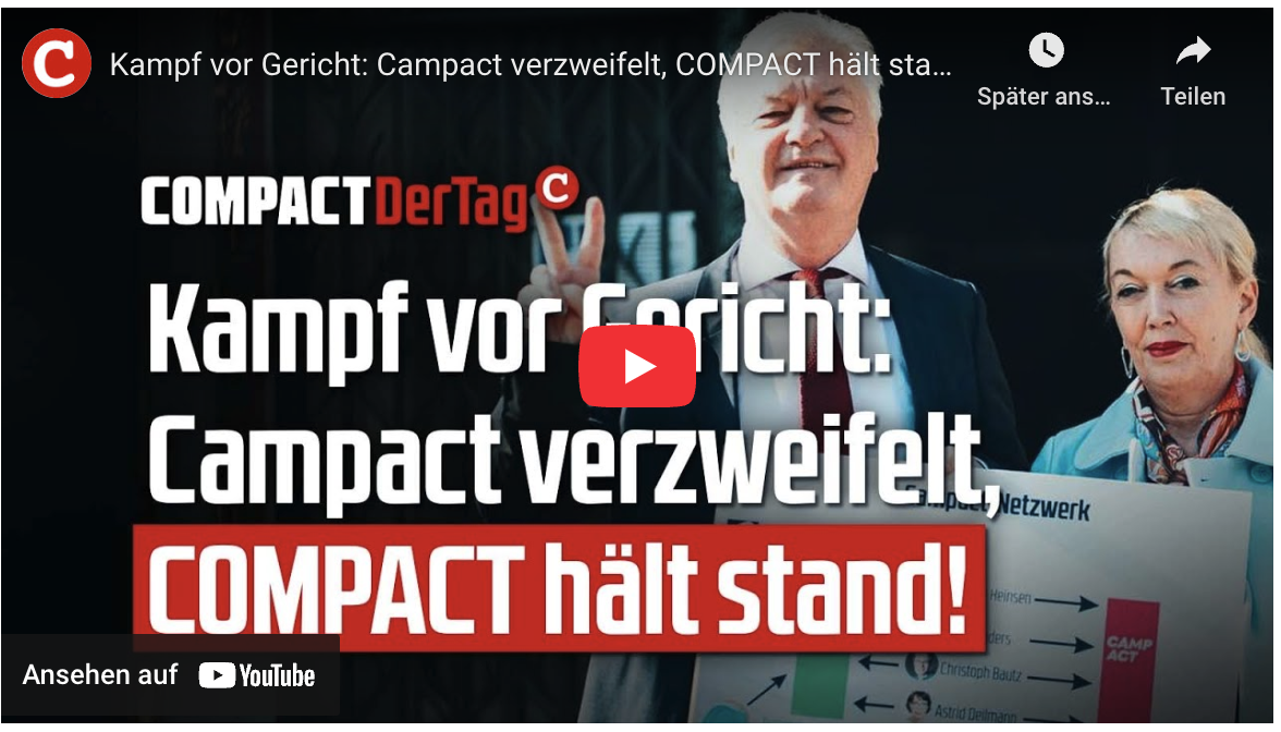 Kampf vor Gericht: Campact verzweifelt, COMPACT hält stand!