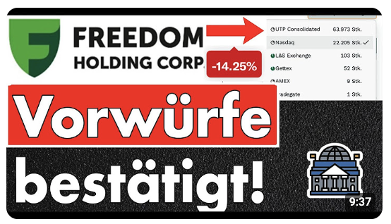 Freedom Holding crasht! Aktien-Dumping am Markt – Manipulations-Vorwurf durch OTC-Swaps bestätigt?