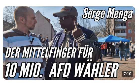 Die Regierung zeigt den Bürgern den Mittelfinger Interview Essen Serge Menga AfD Veranstaltung
