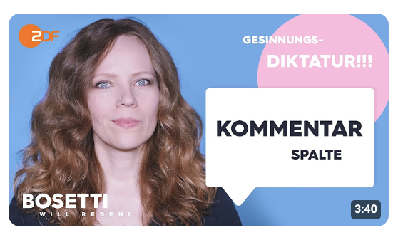 Gesinnungsdiktatur – Die Kommentarspalte | Bosetti will reden!