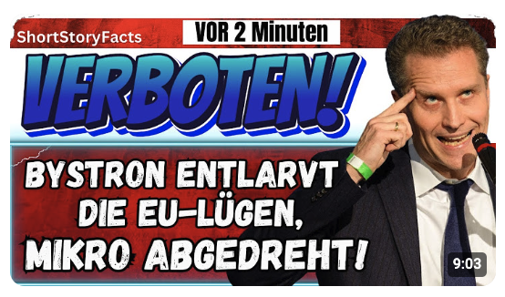 Skandalös! Bystron im EU-Parlament – Mikro abgedreht, weil er die Wahrheit sagt!