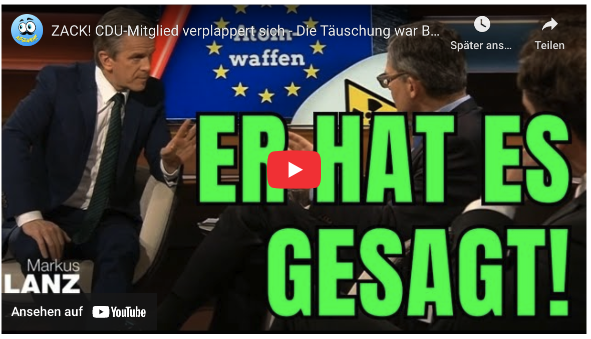 ZACK! CDU-Mitglied verplappert sich – Die Täuschung war BEWUSST!