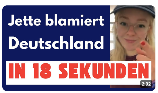 GRÜNE JETTE NIETZARD blamiert Deutschland in 18 Sek. bis auf die Knochen