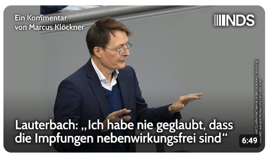 Lauterbach: Ich habe nie geglaubt, dass die Impfungen nebenwirkungsfrei sind 