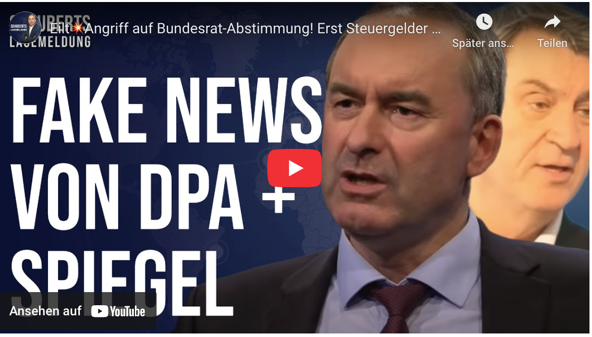 Angriff auf Bundesrat-Abstimmung! Erst Steuergelder kassiert, jetzt dpa-Fake-Kampagne gegen FW