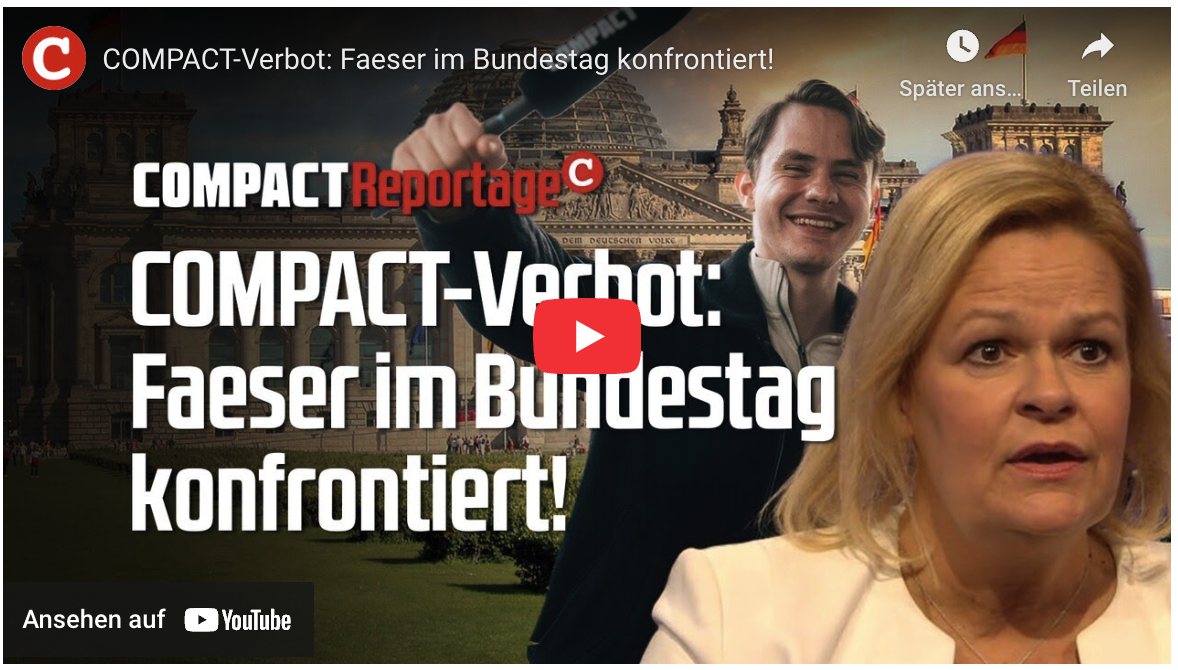 COMPACT-Verbot: Faeser im Bundestag konfrontiert!