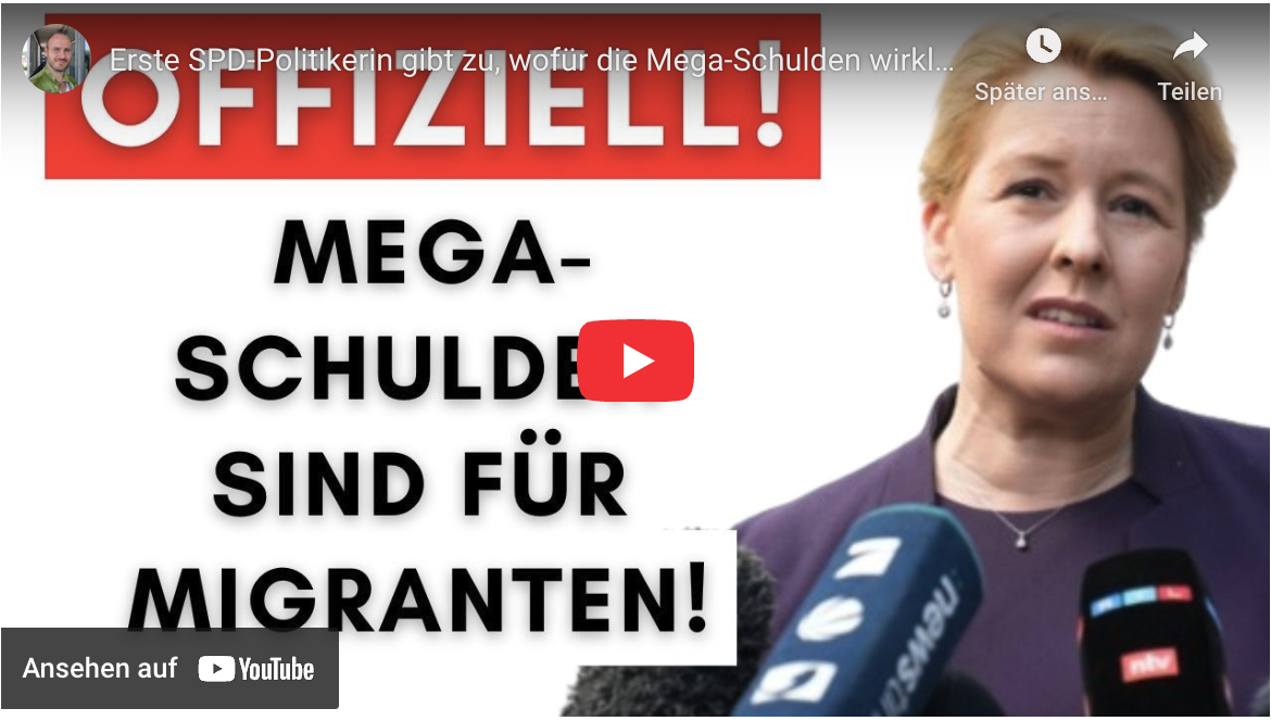 Erste SPD-Politikerin gibt zu, wofür die Mega-Schulden wirklich sind!